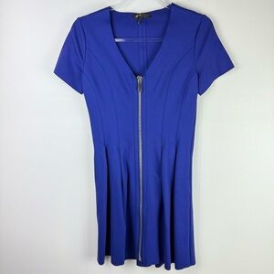 Maje Datypic Zipper Stretch Fit & Flare Dress in Royal Blue Paris Short dress 3